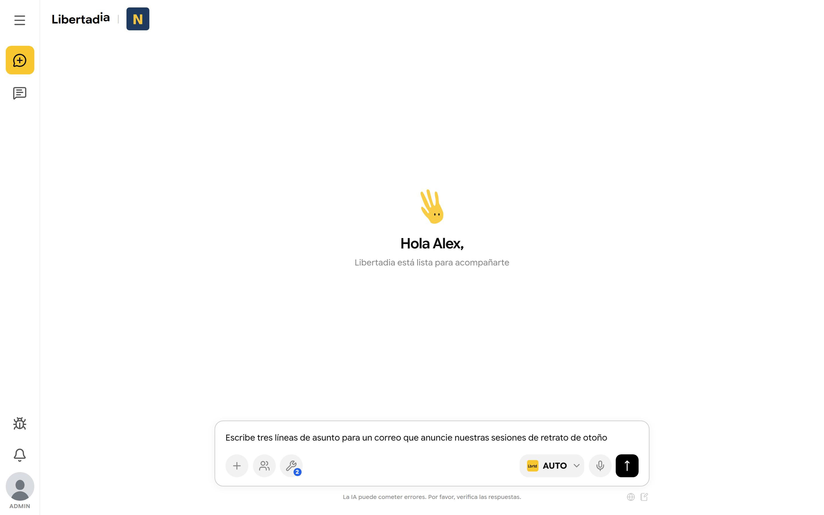 Cuadro de mensaje con una petición escrita