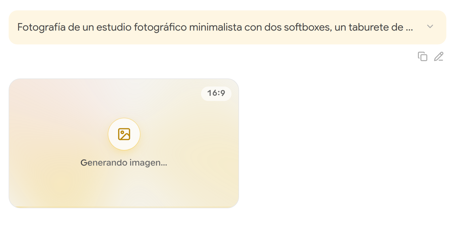 Tarjeta provisional Generando imagen