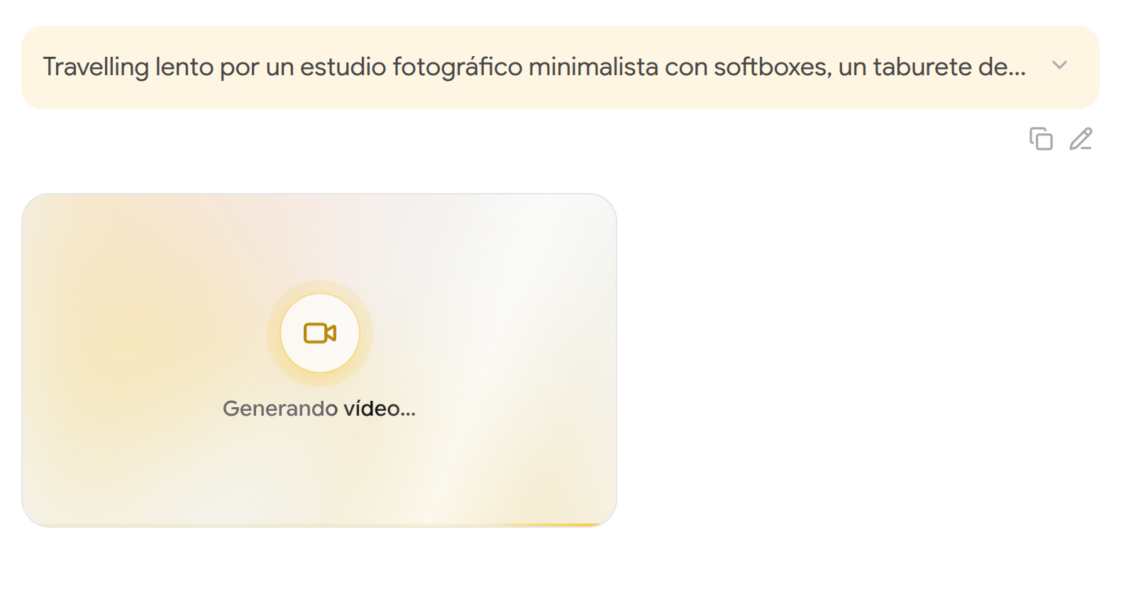 Tarjeta provisional Generando vídeo